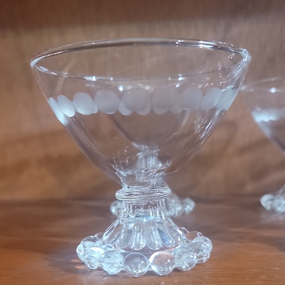 Vintage Anchor Hocking Boopie Berwick Bell Footed Sherbert Glasses Set Of 6 - Picture 2 of 4